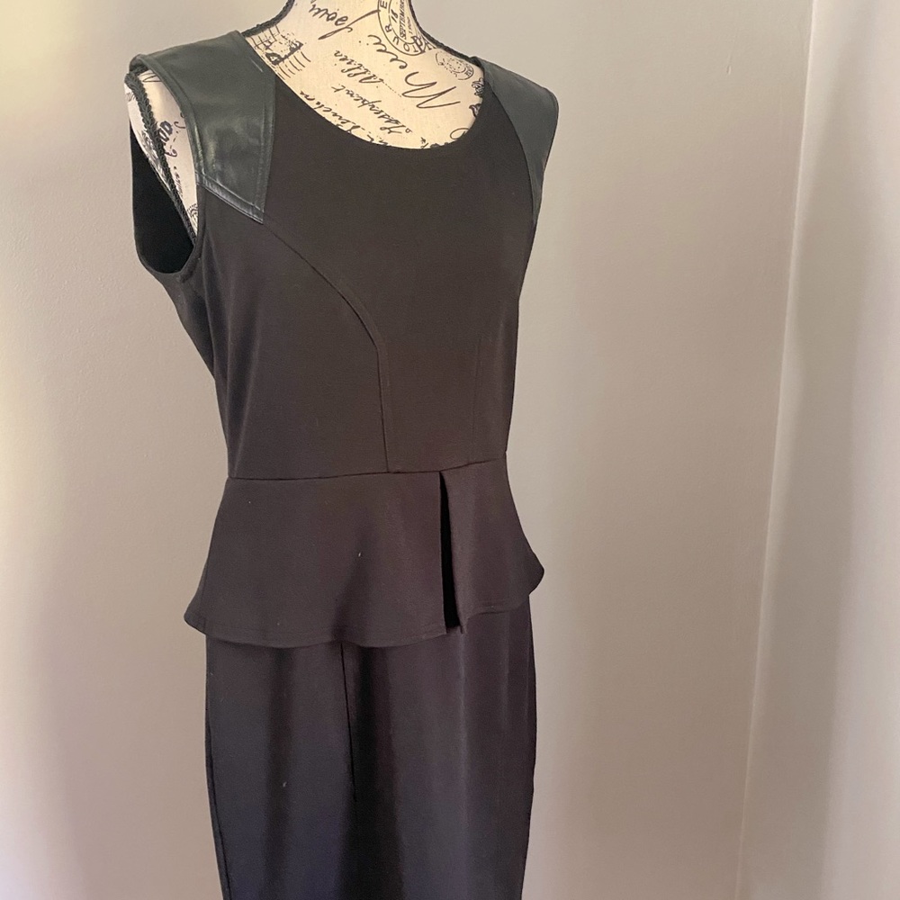 Black Calvin Klein dress with leather trim size 8